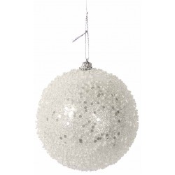 ΜΠΑΛΑ DECOR ΛΕΥΚΗ ΜΕ ΧΙΟΝΙ 10cm 04.B1882W-10 ΚΩΔ.5809