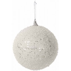 ΜΠΑΛΑ DECOR ΛΕΥΚΗ ΜΕ ΧΙΟΝΙ 20cm 04.B1882W-20 ΚΩΔ.5811