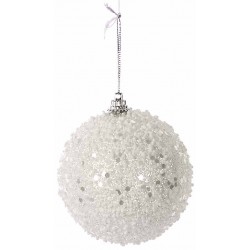 ΜΠΑΛΑ DECOR ΛΕΥΚΗ ΜΕ ΧΙΟΝΙ 8cm 04.B1882W-8 ΚΩΔ.5808