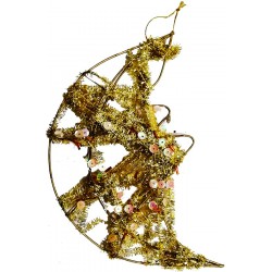 Στολίδι φεγγάρι δέντρου κρεμαστό χρυσό  Υ19Χ15cm ΚΩΔ.5786