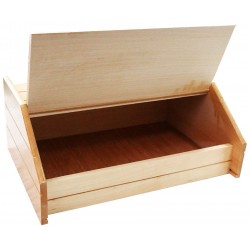 Ψωμιέρα ξύλινη χειροποίητη από ξύλο οξιάς μπεζ 42x28x17cm ΚΩΔ.0997