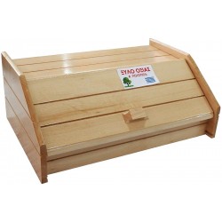 Ψωμιέρα ξύλινη χειροποίητη από ξύλο οξιάς μπεζ 42x28x17cm ΚΩΔ.0997