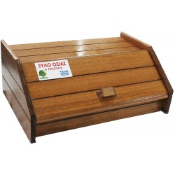 Ψωμιέρα ξύλινη χειροποίητη από ξύλο οξιάς καφέ σκούρο 42x28x17cm ΚΩΔ.4516