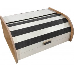 Ψωμιέρα ξύλινη με ρήγα γκρι μ38,5xβ26xυ17,1cm 03-800-1473