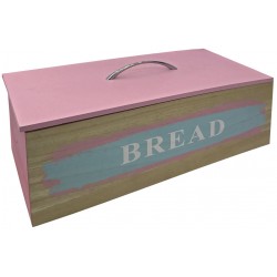 Ψωμιέρα ξύλινη με καπάκι ροζ 34,5χ15,5cm ΚΩΔ.03-950-3440-1