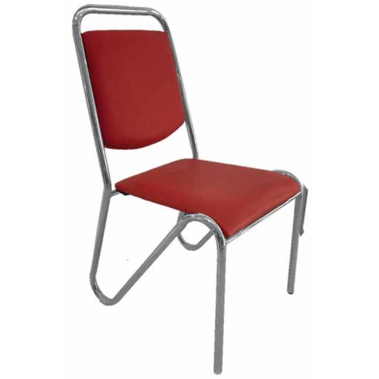 Καρέκλα μεταλλική και πλάτη-κάθισμα PU κόκκινο π43χβ43χυ90cm ΚΩΔ.33-950-1855