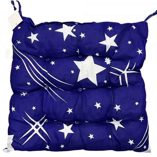 Μαξιλάρι καρέκλας με δέσιμο μπλε και σχέδιο αστέρια 38χ38χ5cm ΚΩΔ.39-950-2054-4 Μαξιλάρι καρέκλας με δέσιμο μπλε και σχέδιο αστέρια 38χ38χ5cm ΚΩΔ.39-950-2054-4