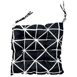 Μαξιλάρι καρέκλας με δέσιμο μαύρο και σχέδιο 38χ38χ5cm ΚΩΔ.39-950-2054-5 Μαξιλάρι καρέκλας με δέσιμο μαύρο και σχέδιο 38χ38χ5cm ΚΩΔ.39-950-2054-5