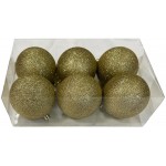 Μπάλα πλαστική Glitter χρυσή σετ 6 τεμαχίων 10cm 93-2081-1