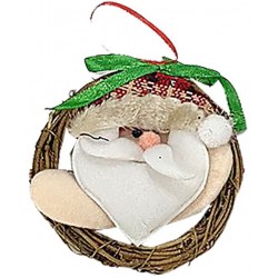 Στεφανάκι xmas πλεχτό  Αϊ Βασίλης καφέ δ10cm 93-3175