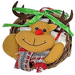 Στεφανάκι xmas πλεχτό Τάρανδος καφέ δ10cm 93-3175-1