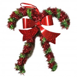 Μπαστούνια Χριστουγέννων tinsel κόκκινο 19x16cm 93-3291-1