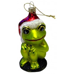 Βάτραχος χριστουγεννιάτικος Κρεμαστός πράσινος 10cm ΚΩΔ.6991