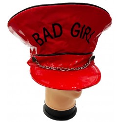 καπέλο κόκκινο bad girl με αλυσίδα   18x25x12cm ΚΩΔ.34-854-0091