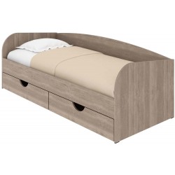 Καναπές κρεβάτι ξύλινος με 2 συρτάρια σε χρώμα τρούφα 193χ84χ65cm(80x190cm) ΚΩΔ.6756-1