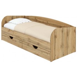 Καναπές κρεβάτι ξύλινος με 2 συρτάρια δρυς ρουστίκ 193χ84χ65cm(80x190cm) ΚΩΔ.6756-2