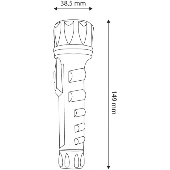 Φακός πλαστικός 3 led μαύρο 15x3,8x2,5cm EFL-2AA-PL ΚΩΔ.6906