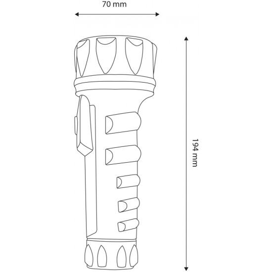 Φακός πλαστικός 3 led μαύρο 19x7x4cm EFL-2D-PL ΚΩΔ.6907