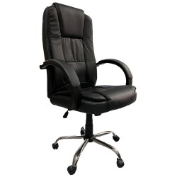 Καρέκλα διευθυντή από PU ύφασμα σε μαύρο χρώμα 66Χ55Χ112-122cm W-65 ΚΩΔ.6767