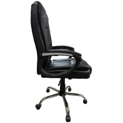 Καρέκλα διευθυντή από PU ύφασμα σε μαύρο χρώμα 64Χ55Χ110-120cm C300 ΚΩΔ.6766