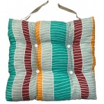 Mαξιλάρι καρέκλας τετράγωνο μπαμπού με δέσιμο πολύχρωμο 46x46x11.5cm ΚΩΔ.6581