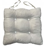 Mαξιλάρι καρέκλας τετράγωνο μπαμπού με δέσιμο γκρι 46x46x11.5cm ΚΩΔ.6582