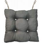 Mαξιλάρι καρέκλας τετράγωνο μπαμπού με δέσιμο γκρι 46x46x11.5cm ΚΩΔ.6583