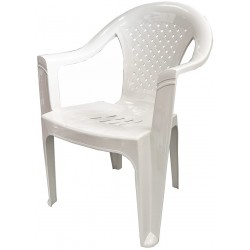 Καρέκλα ''Αρήτη'' πλαστική με μπράτσα λευκή 58χ48χ80cm 922 κωδ.1352