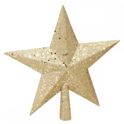 Κορυφή δέντρου με glitter χρυσή 15cm 4688-1ΚΩΔ.5528-2