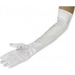 Αποκριάτικα γάντια ζεύγος 48cm λευκό 72790 ΚΩΔ.7425