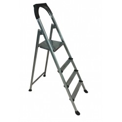 Σκάλα μεταλλική 3+1 σκαλοπάτια ασημί 43x86x131cm ΚΩΔ.04-800-0056