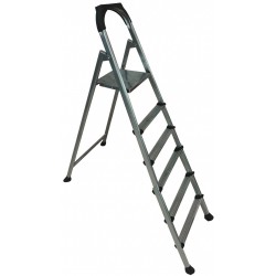 Σκάλα μεταλλική 5+1 σκαλοπάτια ασημί 50x115x167cm ΚΩΔ.04-800-0058