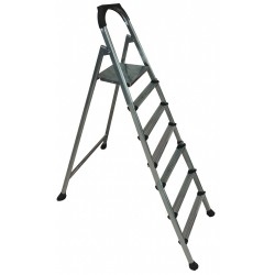 Σκάλα μεταλλική 6+1 σκαλοπάτια ασημί 53x129x190cm ΚΩΔ.04-800-0059