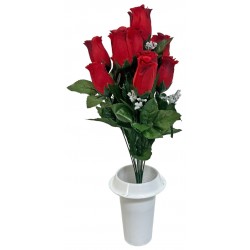 Γλαστράκι με λουλούδι μπουμπούκια κόκκινο 47cm 14114-12 ΚΩΔ.8338