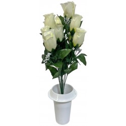 Γλαστράκι με λουλούδι μπουμπούκια λευκό 47cm 14114-12 ΚΩΔ.8340