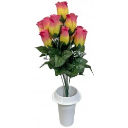 Γλαστράκι με λουλούδι μπουμπούκια ροζ 47cm 14114-12 ΚΩΔ.8341