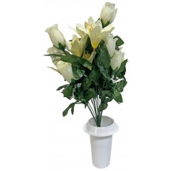 Γλαστράκι με λουλούδι κρίνος μπουμπούκι λευκό 50cm 14121-18 ΚΩΔ.8344