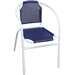 Καρέκλα μεταλλική λευκή με ύφασμα textiline Μπλε 59,5x53x73cm CH-ZS1046W-DB ΚΩΔ.8778