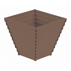 Γλάστρα πλαστική κωνική τετράγωνη καφέ 4lt 19,5x18,5cm 32-800-1728 ΚΩΔ.8008