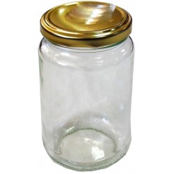 Βάζο γυάλινο με μεταλλικό καπάκι χρυσό 1000ml 7,5x18cm ΚΩΔ.9864 Βάζο γυάλινο με μεταλλικό καπάκι χρυσό 1000ml 7,5x18cm ΚΩΔ.9864