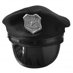 Καπέλο αστυνομικού δερμάτινη μαύρο 22cm 3-1028 ΚΩΔ.7317