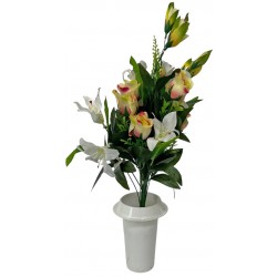 Γλαστράκι με λουλούδι μπουμπούκι κρίνος σομόν 55cm 40025-18 ΚΩΔ.8125