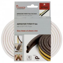 Αεροστοπ με αυτοκόλλητο λευκό 9mm x 5,5mm x 6m 2105 ΚΩΔ.10791