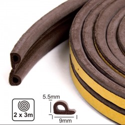 Αεροστοπ με αυτοκόλλητο καφέ 9mm x 5,5mm x 6m 2105 ΚΩΔ.10790