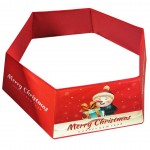Πόδια δέντρου Xmas 3D με σκληρό χάρτινο σκελετό και ύφασμα κόκκινο 85x60x25cm 93-3332