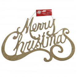 Merry Christmas κρεμαστό 43x30cm χρυσό 93-3365 ΚΩΔ.10485