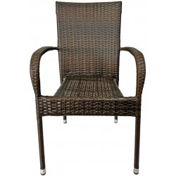 Πολυθρόνα κήπου wicker μέταλλο καφέ 56x56x85cm ΚΩΔ.10166
