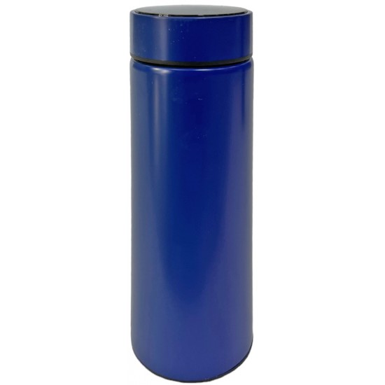 Θερμός μεταλλικός 500ml με ένδειξη θερμοκρασιάς led 6x22cm μπλε ΚΩΔ.03-950-3955-1