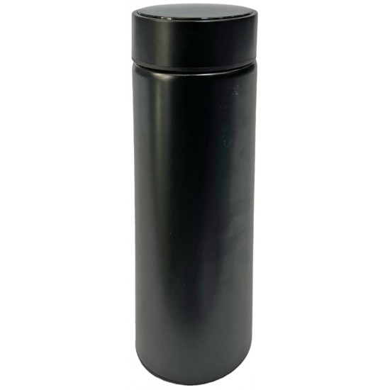 Θερμός μεταλλικός 500ml με ένδειξη θερμοκρασιάς led 6x22cm μαύρο ΚΩΔ.03-950-3955