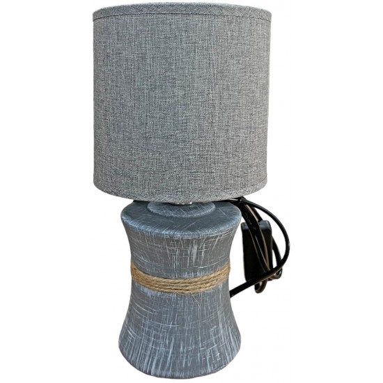 Πορτατίφ κεραμικό με υφασμάτινο καπέλο 13x13x26,5cm γκρι ΚΩΔ.35-950-0931-1